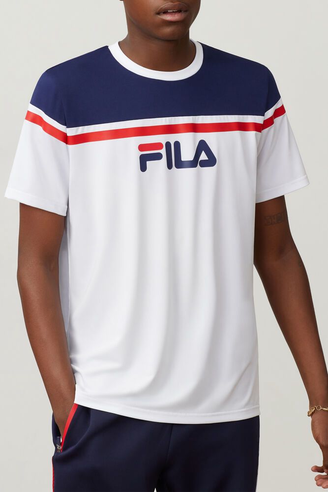 Fila T Skjorte Herre Hvite Zelic Crew 461058-GRZ